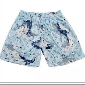 LV baby blue basketball shorts